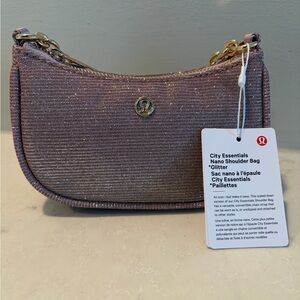 Lululemon Essentials Nano Shoulder Bag Glitter- Pink Champagne